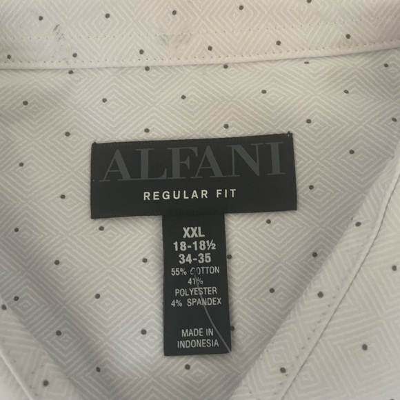 Alfani White Dress Shirt with Subtle Dots Size XXL - Picture 3 of 4